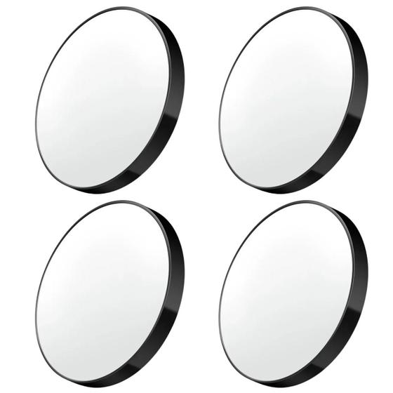 Imagem de Kit 4 Espelho Redondo Preto 9Cm - Ampliação 10X Com Ventosas
