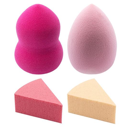 Imagem de Kit 4 Esponjas para Maquiagem Modelos Diversos Gota Corpinho Pele Rosto