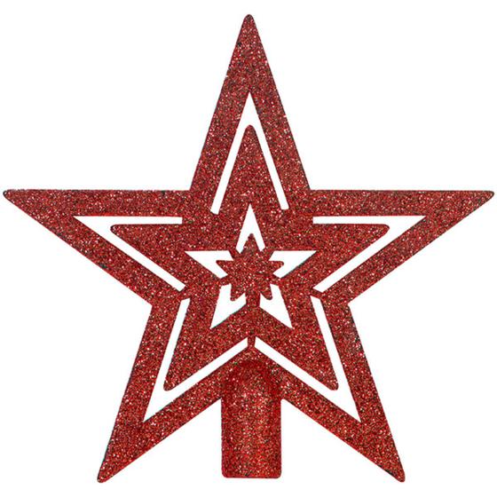 Imagem de kit 4 estrelas Ponteira Árvore Natal Enfeite Natalino Decoração vermelho