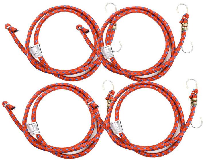 Imagem de Kit 4 Extensor Elástico Com Gancho Metal (1,5m) - Várias Cores