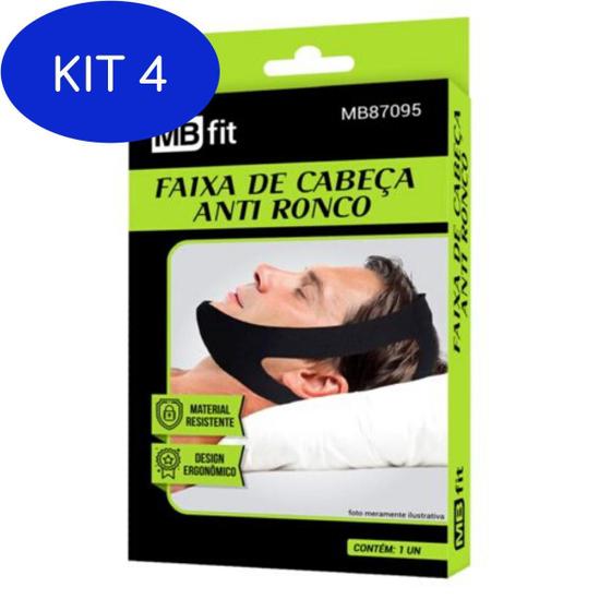 Imagem de Kit 4 Faixa Anti Ronco Dormir Para Descansar Melhor Sem Roncar