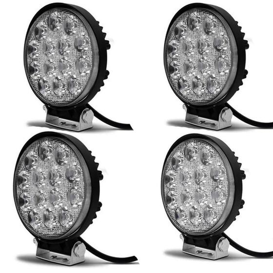 Imagem de Kit 4 Farol De Milha Led 42W 12V/24 6000K Caminhões Carros