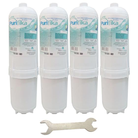 Imagem de Kit 4 Filtro Refil Purificador de Água Soft By Everest Compatível + Kit Troca