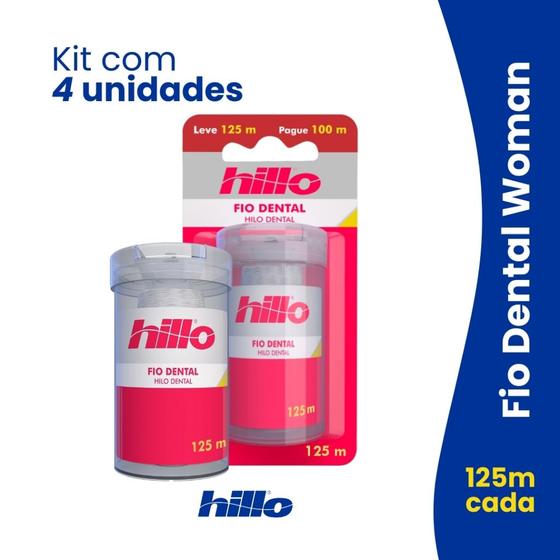 Imagem de Kit 4 Fio Dental Woman 125m Hillo Econômico