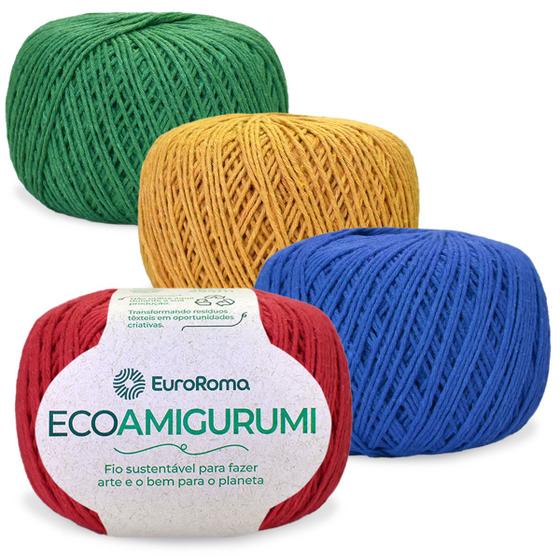 Imagem de Kit 4 Fios Ecoamigurumi Euroroma - 254m 160g - Toque Macio