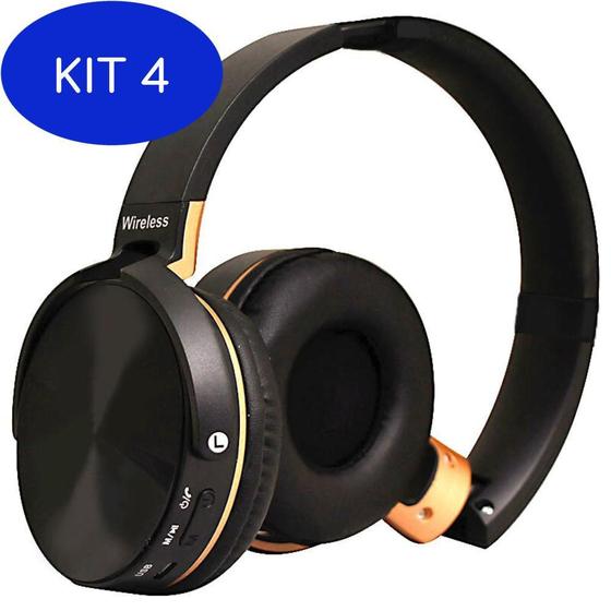 Imagem de Kit 4 Fone De Ouvido Bluetooth Com Microfone Headset