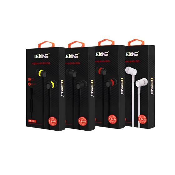 Imagem de Kit 4 Fone De Ouvido Super Bass Com Fio 1.2M E Microfone LELONG