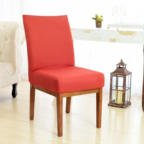 Imagem de Kit 4 Forro para Cadeira Estampado de Malha Limpa Estoque Terracota
