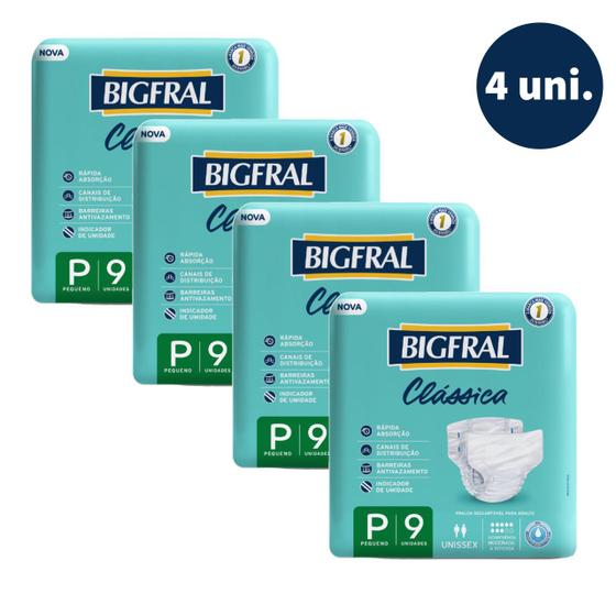 Kit 4 Fralda Geriátrica Bigfral Clássica P Revenda Barato Menor preço em Kit 4 Fralda Geriátrica Bigfral Clássica P Revenda Barato