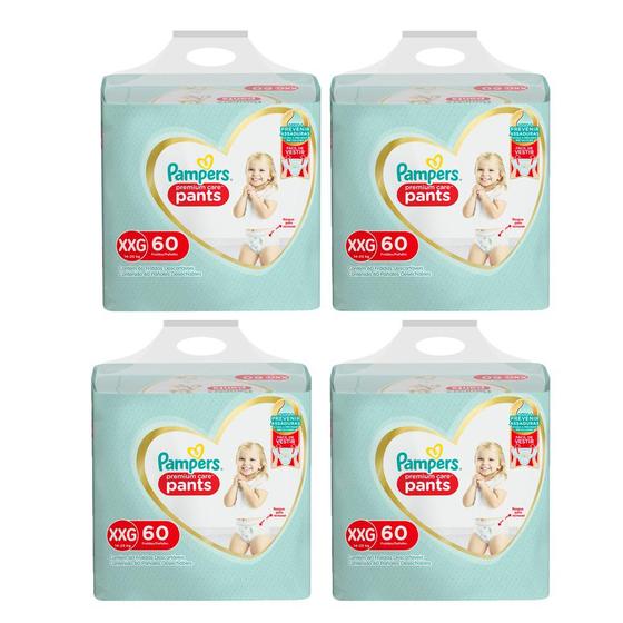 Kit 4 Fralda Infantil Pampers Premium Care Pants Tamanho XXG com 60 Unidades cada Menor preço em Kit 4 Fralda Infantil Pampers Premium Care Pants Tamanho XXG com 60 Unidades cada