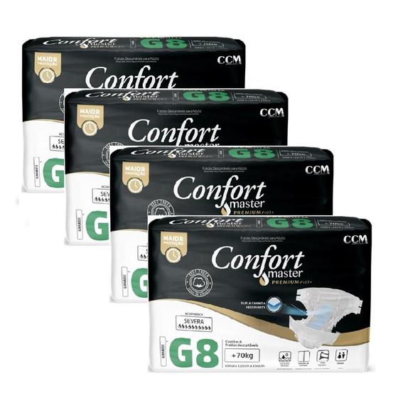 Imagem de Kit 4 Fraldas Geriátricas Confort  Premium Regular G 8u