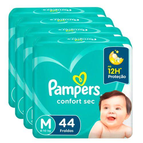 Imagem de KIT 4 FRALDAS PAMPERS CONFORT SEC MEGA M/44 = 176un