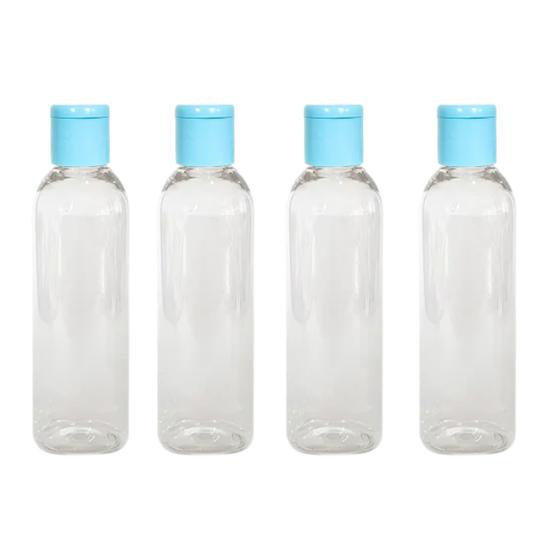 Imagem de Kit 4 Frascos Viagem Shampoo Creme Sabonete 100ml Com Tampa Fliptop