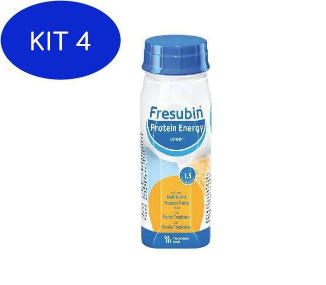 Kit 4 Fresubin Protein Energy Drink Abacaxi 200 Ml Fresenius Kabi