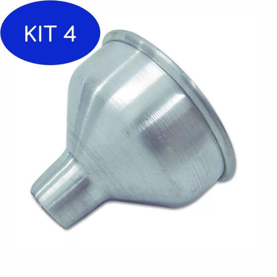Imagem de Kit 4 Funil Nº 8 Para Encher Linguiça Manual Aluminio - Aal