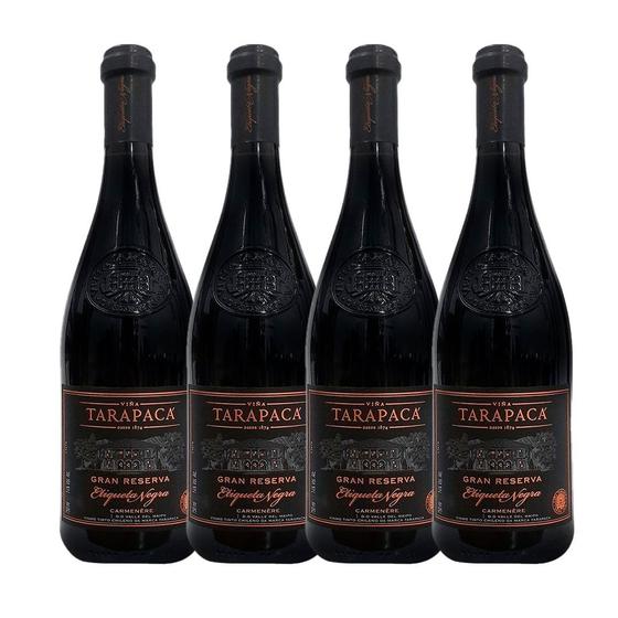 Kit 4 Garrafas Vinho Gran Reserva Tarapaca Etiqueta Carmenere 750ml Menor preço em Kit 4 Garrafas Vinho Gran Reserva Tarapaca Etiqueta Carmenere 750ml