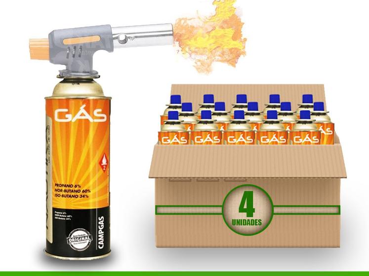 Kit 4 gás butano fogareiro maçarico culinario refil gás acampamento refil 227g campgás  - nautika é boa?