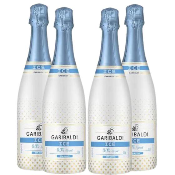 Imagem de Kit 4 Gaseificado Sem Álcool Garibaldi Ice Branco - 750mL