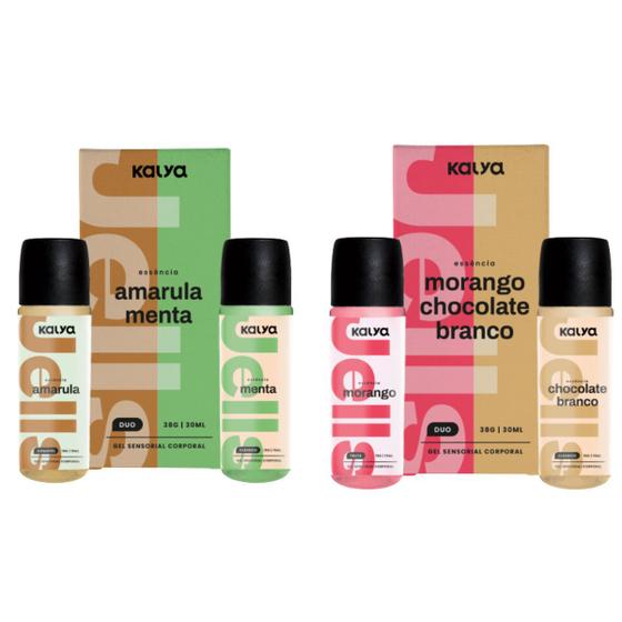 Imagem de Kit 4 Gel Lubrificante Hot Amarula Menta Morango Chocolate