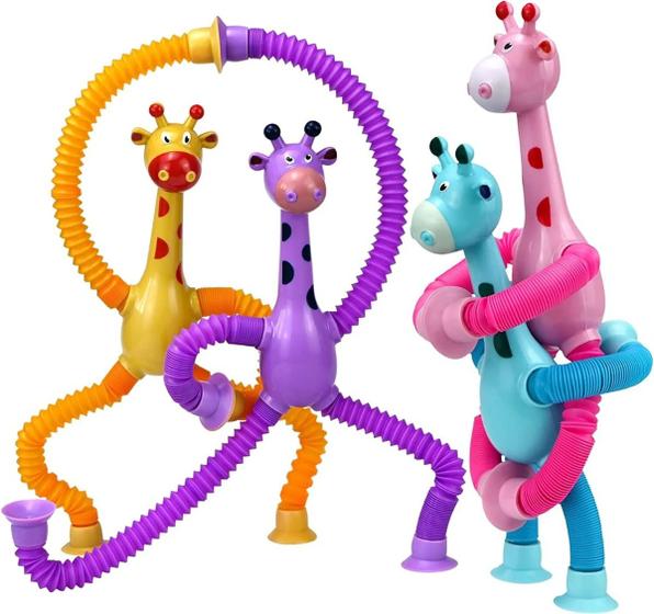 Imagem de Kit 4 Girafa Estica E Gruda Melman Pop It Tik Tok montessori