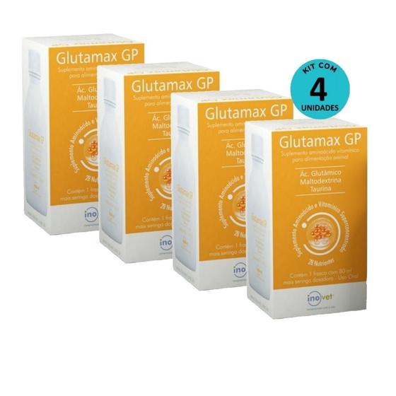 Imagem de Kit 4 Glutamax Gp Suplemento Para Animais 80Ml- Inovet