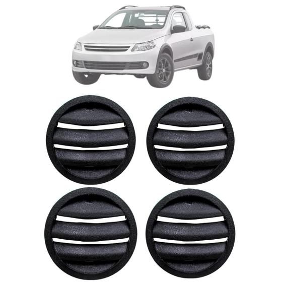 Imagem de Kit 4 Grade De Saída De Ar Difusor Gol Saveiro Parati 2000 A 2014 Preto