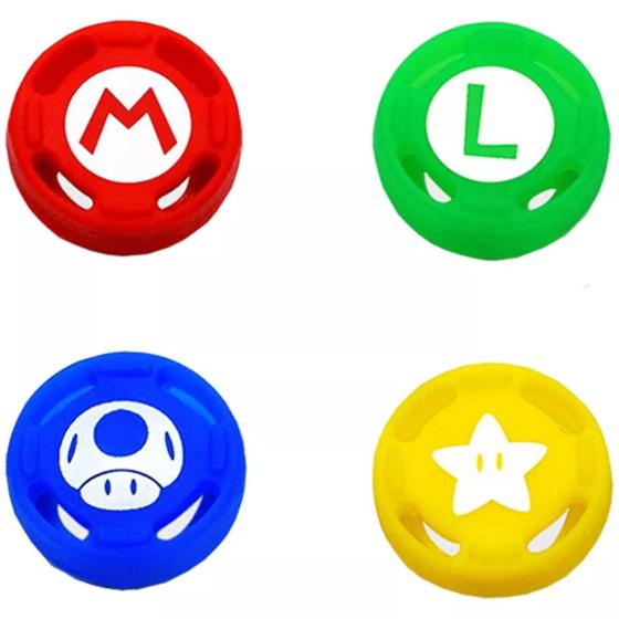 Imagem de Kit 4 Grips Capa Analógico Compatível Com Switch - Mario