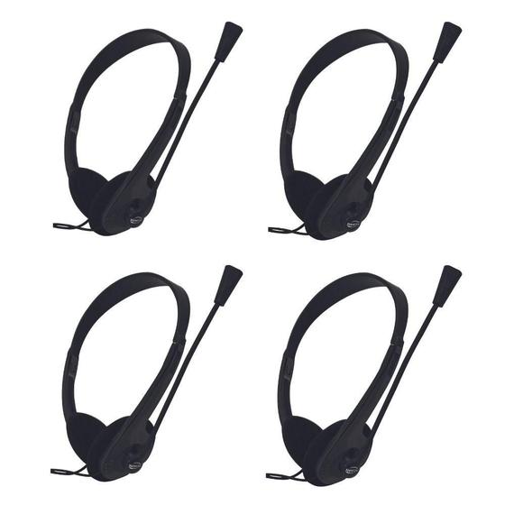 Imagem de KIT 4 Headset Microfone Newlink High Tone Hs302 Call Center