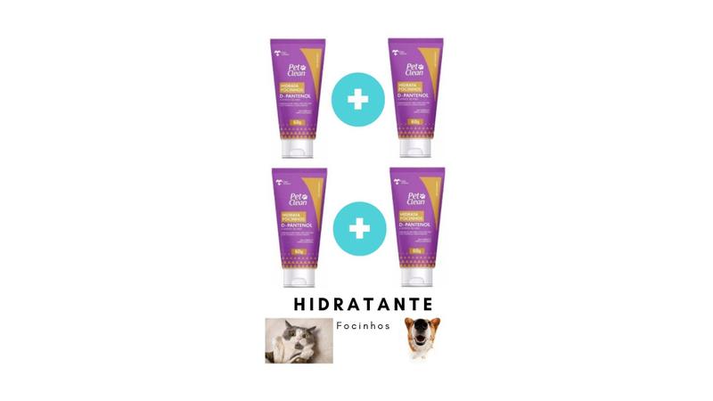 Imagem de Kit 4 Hidratante Hidrata Focinhos PetClean Cães Gato Coelho