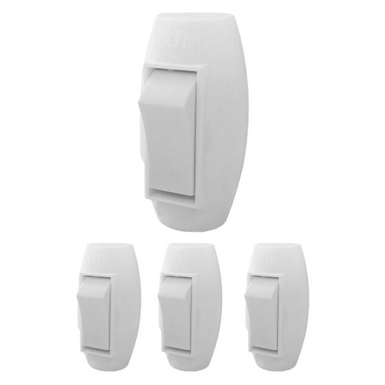 Imagem de Kit 4 interruptor meio cordão simples 6A 250V Ilumi