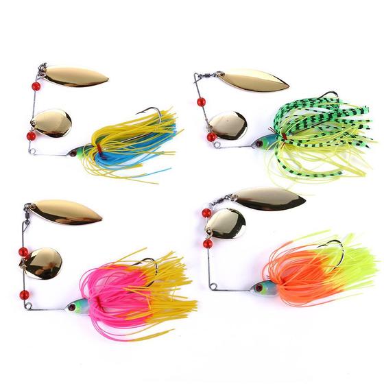 Imagem de Kit 4 Iscas Artificiais Metal Spinner Bait BuzzBait 19,5GR