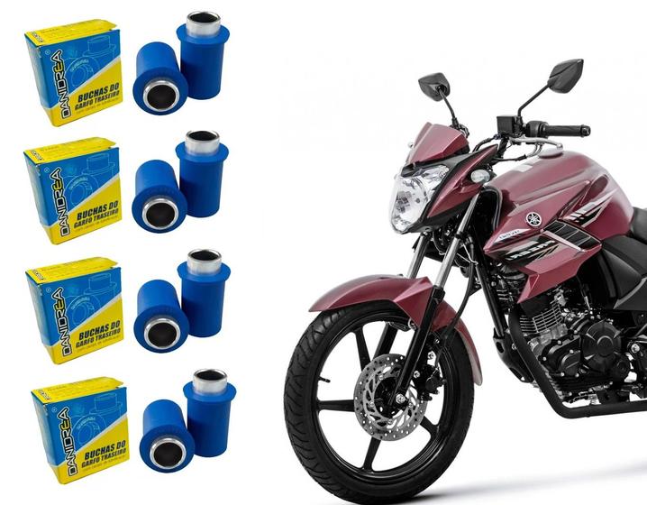 Imagem de Kit 4 Jogo Bucha Quadro Elástico Balança Fazer Ybr Factor 150 Fz15 Ano 2015 Até 2023