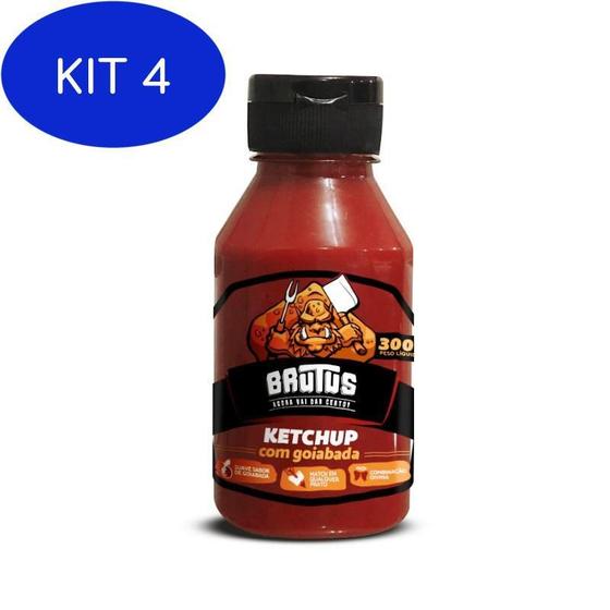 Kit 4 Ketchup Com Goiabada Molho Brutus Frasco 300G Outros Games