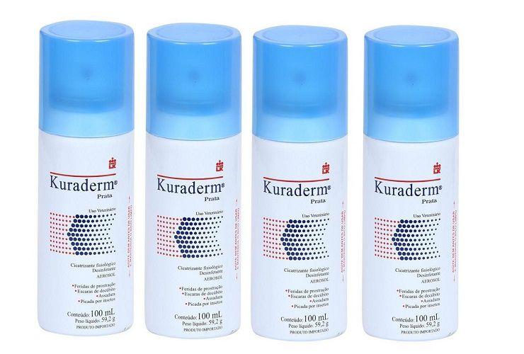 Imagem de Kit 4 Kuraderm Prata König 100ml Cicatrizante Fisiológico