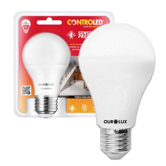 Imagem de Kit 4 Lampada Controled 9w Sensor Presença Branco Frio 6500K