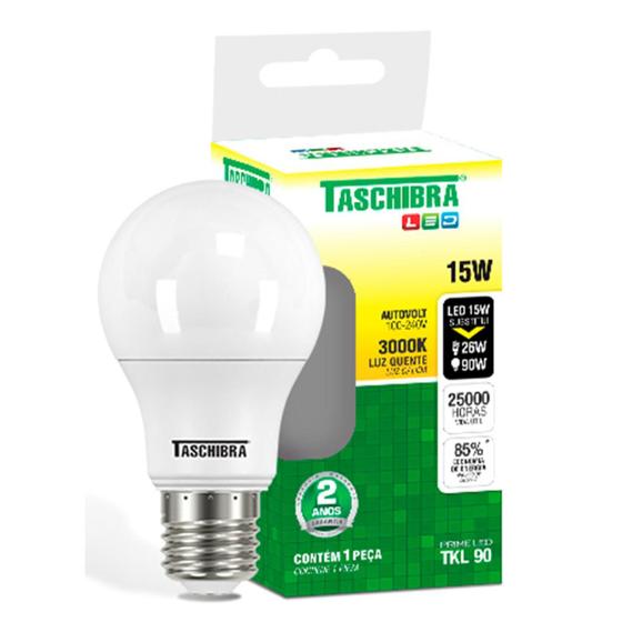 Imagem de Kit 4 Lampada Led Bulbo 15w Branco Quente 3000k Amarela E27