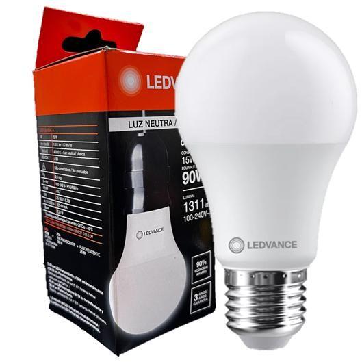 Imagem de Kit 4 Lampada Led Bulbo 15w Luz Neutra 4000K Bivolt E27