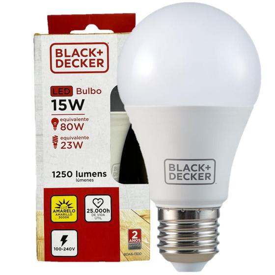 Imagem de Kit 4 Lampada Led Bulbo 15w Luz Quente 3000K Amarela E27