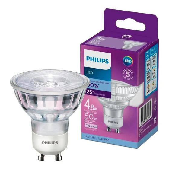 Imagem de Kit 4 Lampadas Dicroica Led Gu10 4.8W 525Lm Bivolt Philips