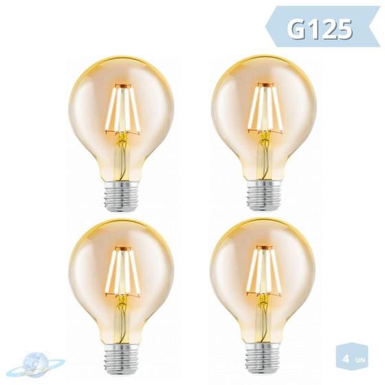 Imagem de Kit 4 Lâmpadas Filamento Led Retro Vintage G125