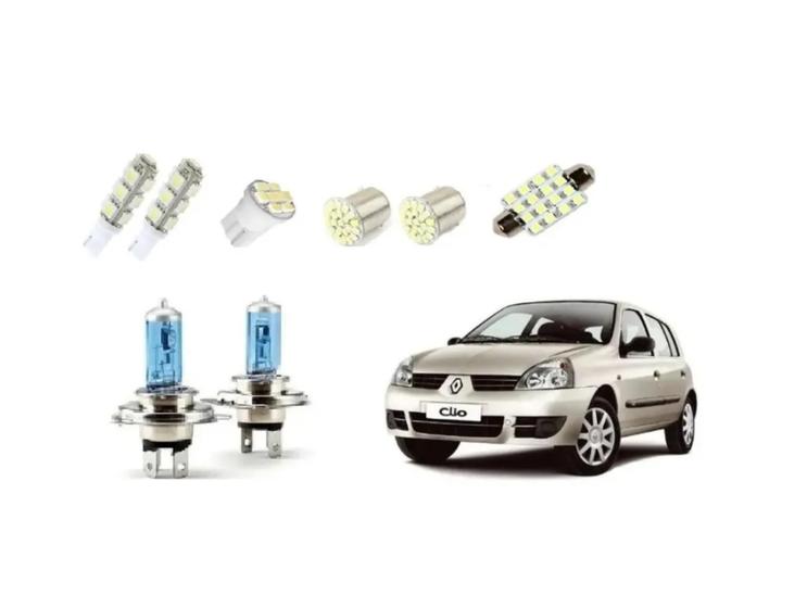 Imagem de Kit 4 Lampadas Super Brancas Farol + Leds Clio 94 A 02