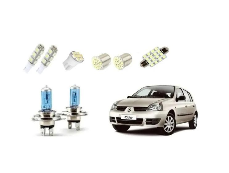 Imagem de Kit 4 Lampadas Super Brancas Farol + Leds Clio 94 A 02