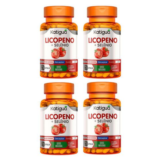 Kit 4 Licopeno Selênio Antioxidante Dose Máxima 60 Cápsulas - Katigua ...