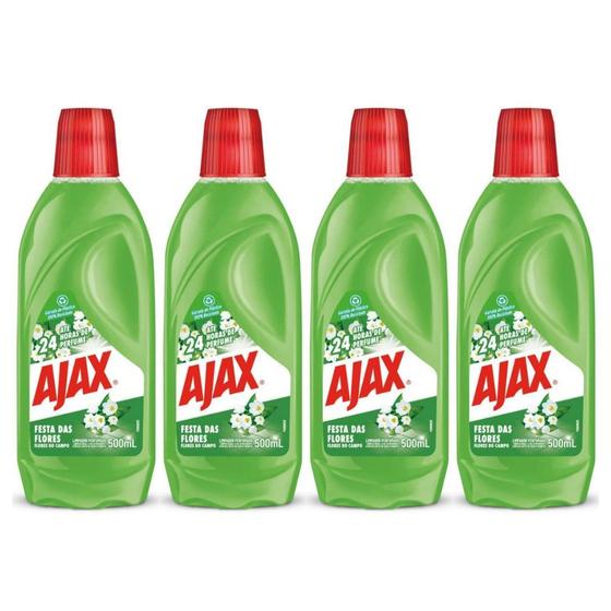 Imagem de Kit 4 Limpador Diluível Ajax Festa Das Flores - Flores do Campo 500Ml