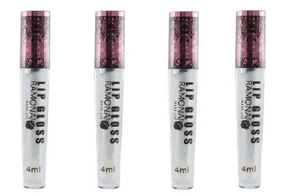 Imagem de Kit 4 Lip Gloss Hidrat. Cor 01 Prateado 4ml - Ramona Make Up