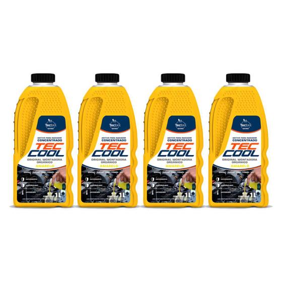 Kit Litros Aditivo Para Radiador Concentrado Tecbril Tec Cool Amarelo Original Montadora