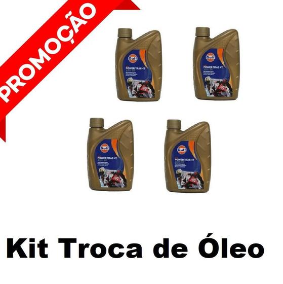 Imagem de Kit 4 Litros Óleo Gulf 15W50 100% Sintético Premium Motos 4T