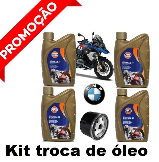 Imagem de Kit 4 Litros Óleo Gulf 5W40 100% Sintético Premium Bmw Motos