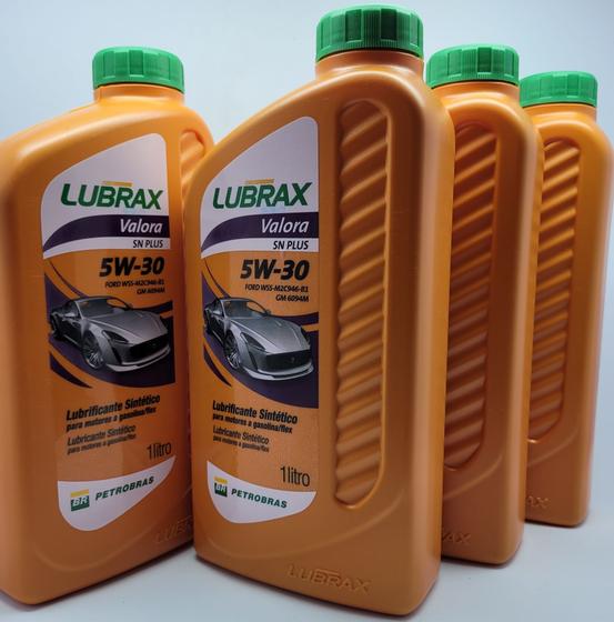 KIT 4 Litros Óleo Lubrax Valora SN PLUS 5W30 Sintético FORD WSSM2C946