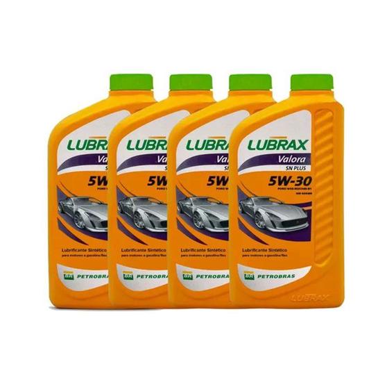 Imagem de Kit 4 litros óleo lubrificante lubrax valora sintético 5w30
